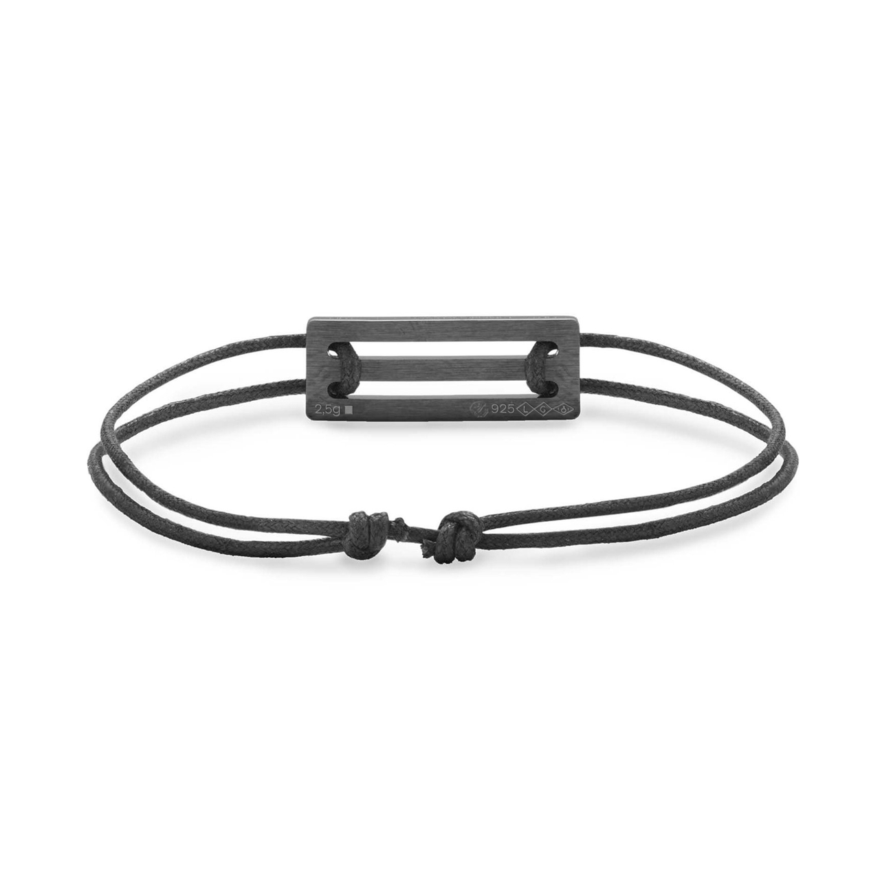 1.7g Ceramic Black Cord Bracelet le gramme